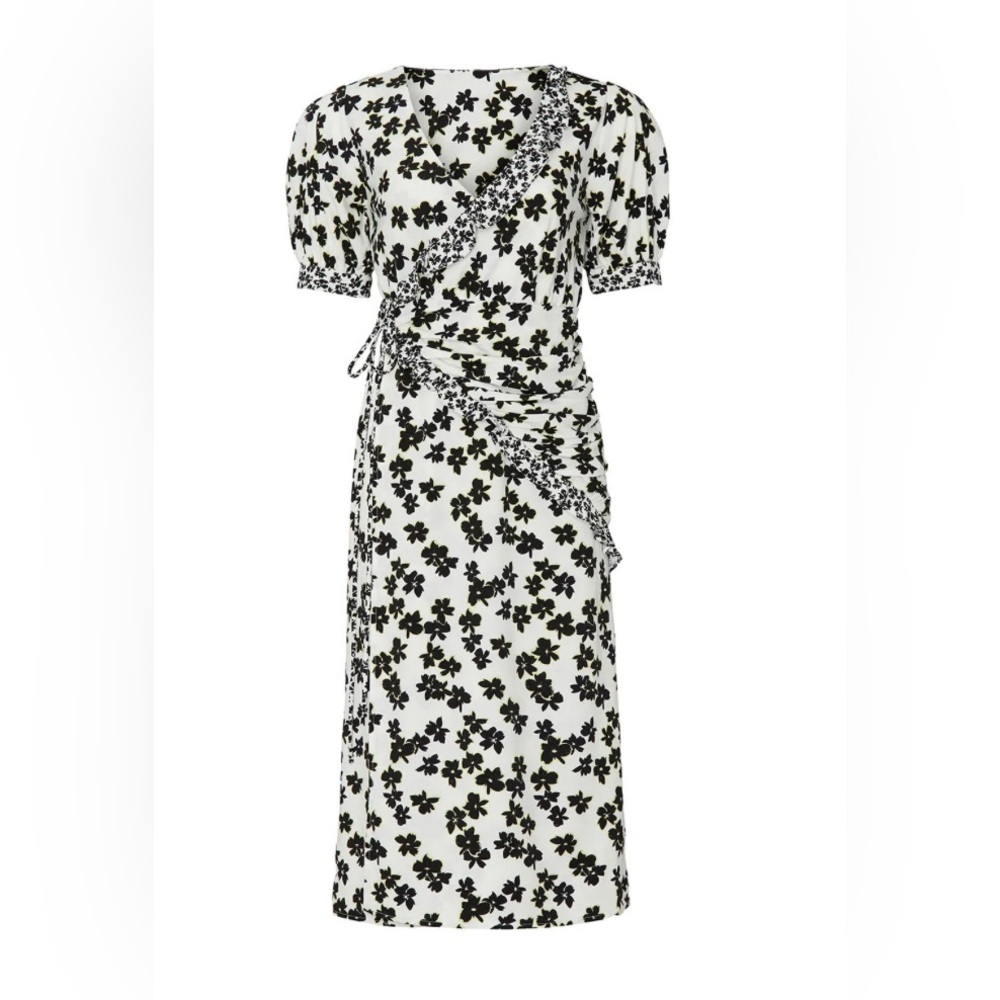 Love Whit by Whitney Port Floral Black and White Dress with ruffles and …